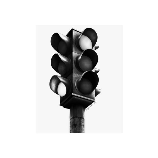 Traffic Light Print -B&W